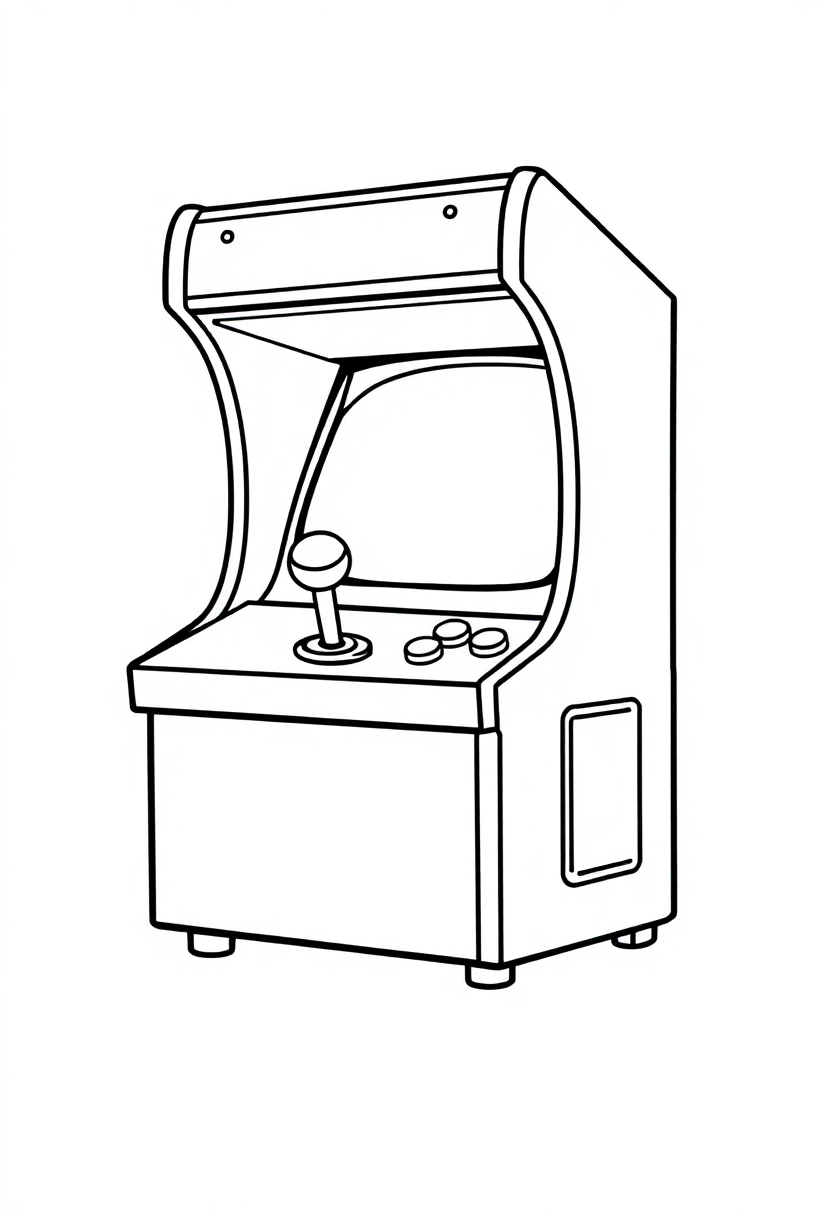 Classic Arcade Joystick coloring page, free printable