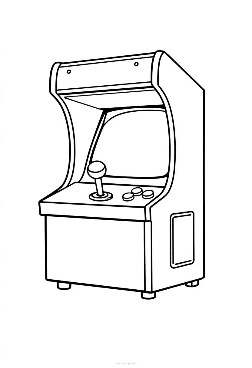 Classic Arcade Joystick coloring page for kids