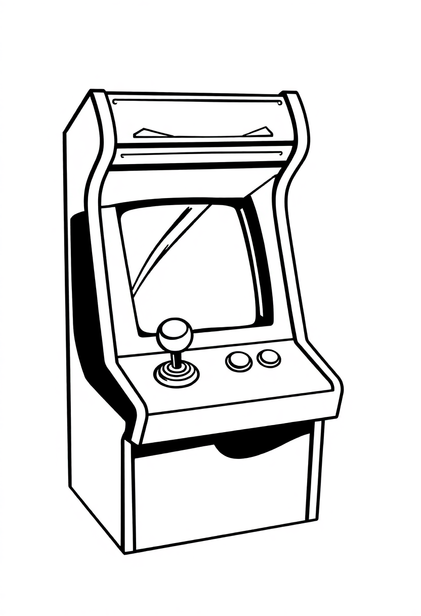 Classic Arcade Joystick coloring page, free printable