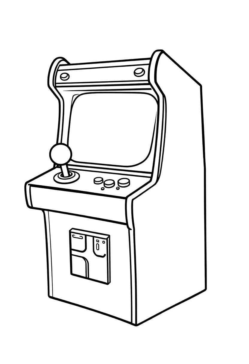 Classic Arcade Joystick coloring page, free printable