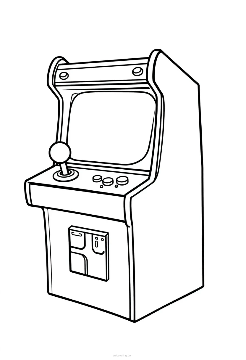 Classic Arcade Joystick coloring page for kids