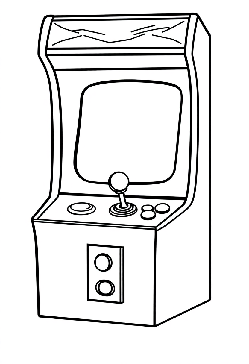 Classic Arcade Joystick coloring pages