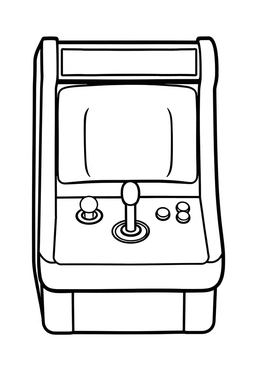 Classic Arcade Joystick coloring page, free printable