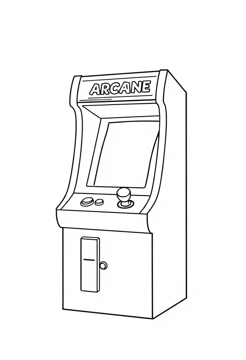 Classic Arcade Token coloring page, free printable