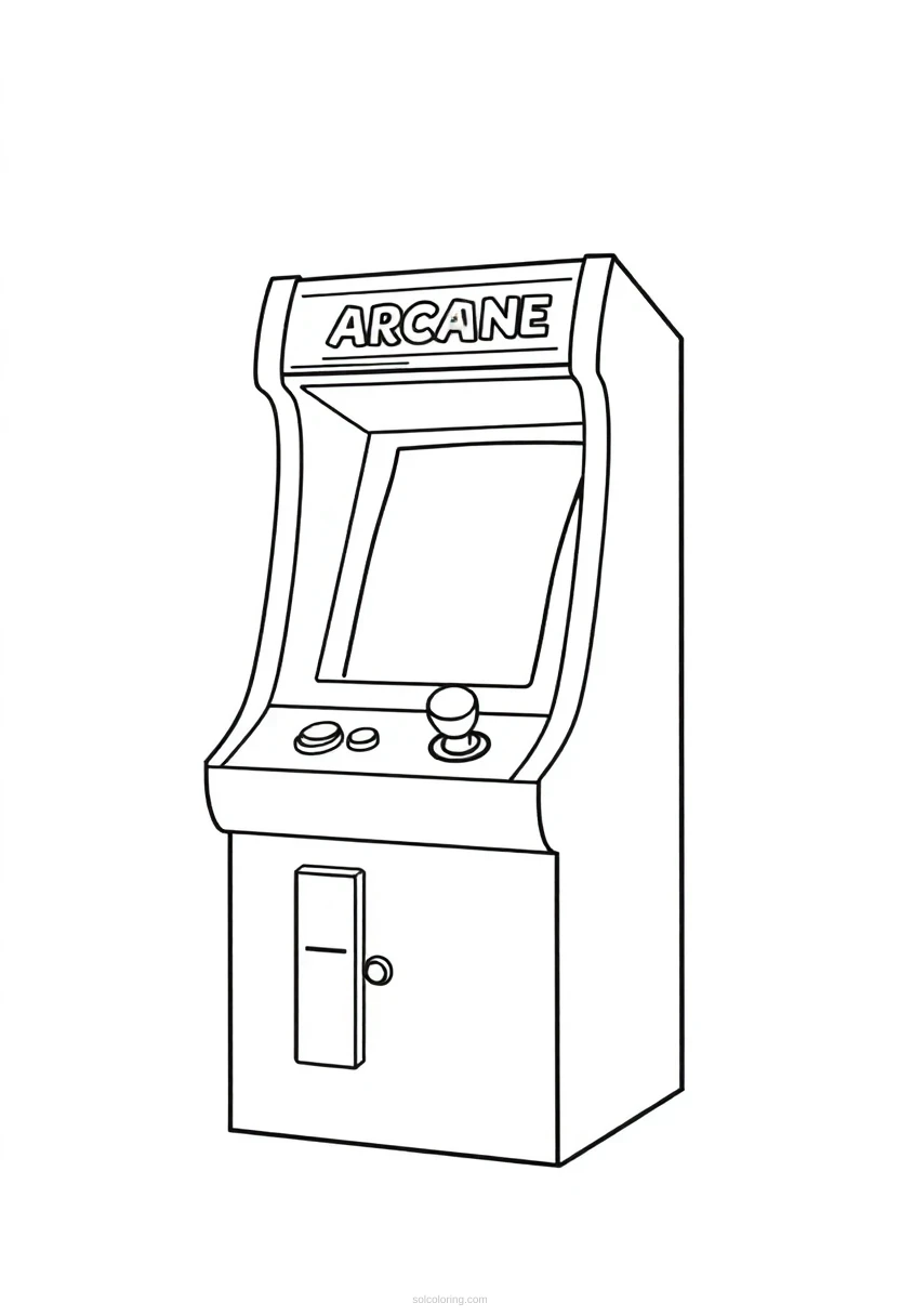 Classic Arcade Token coloring page for kids