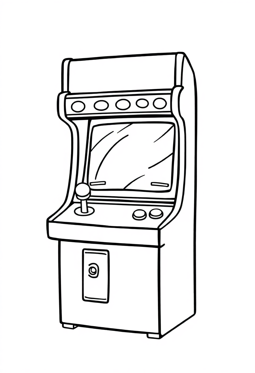 Classic Arcade Token coloring page, free printable