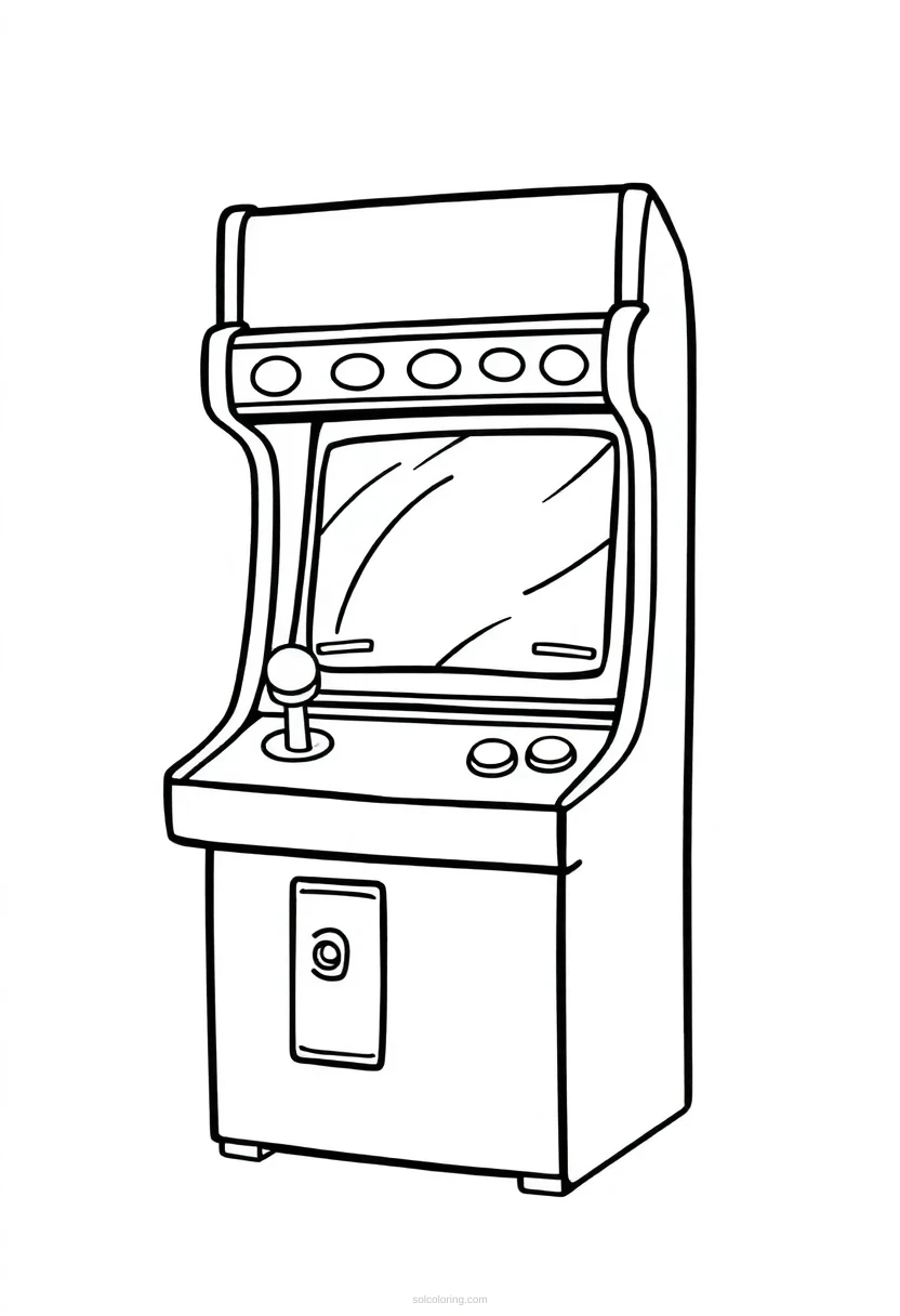 Classic Arcade Token coloring page for kids