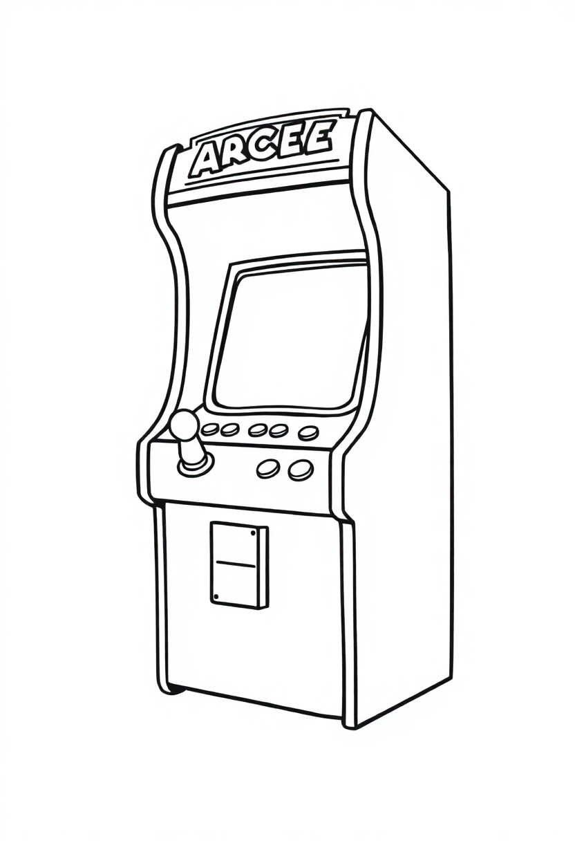 Classic Arcade Token coloring page, free printable