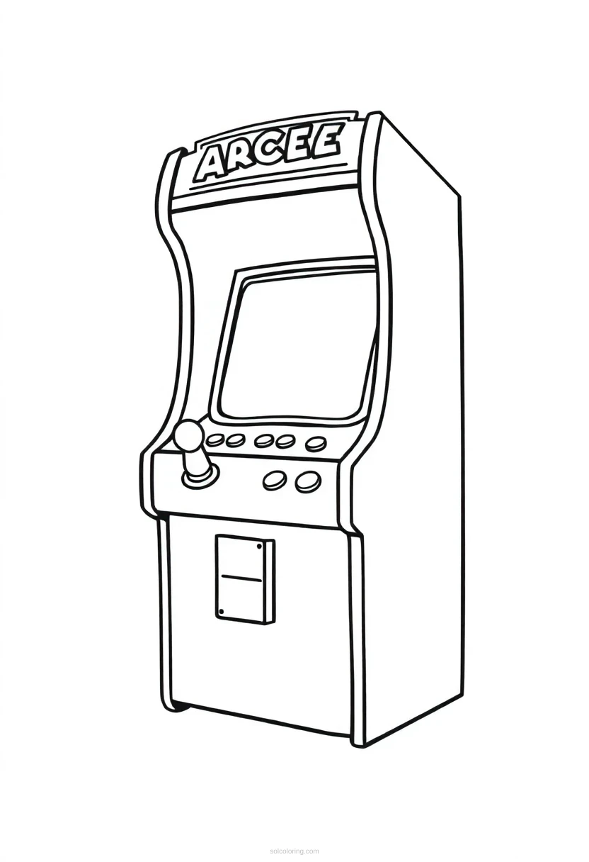 Classic Arcade Token coloring page for kids