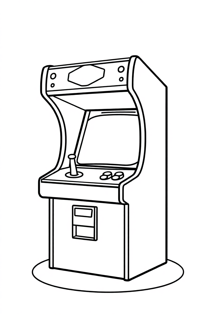 Classic Arcade Token coloring page, free printable