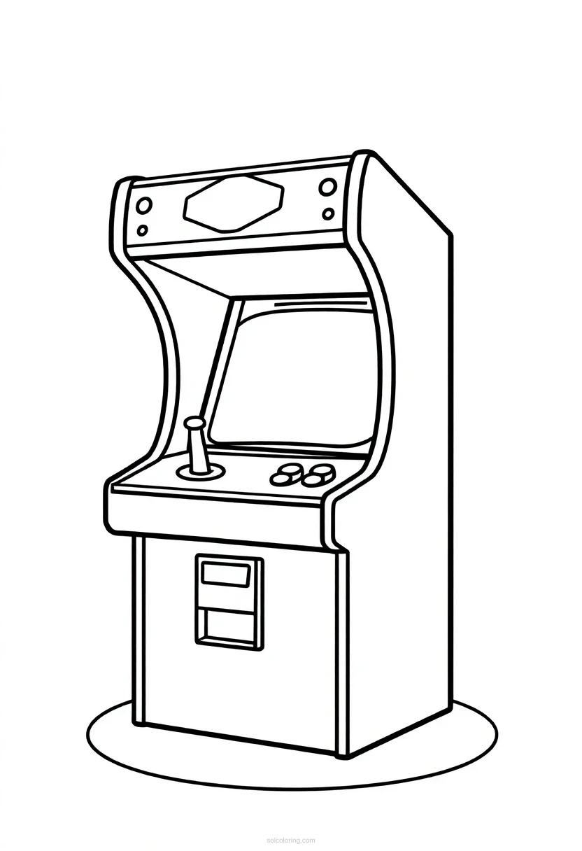 Classic Arcade Token coloring page for kids