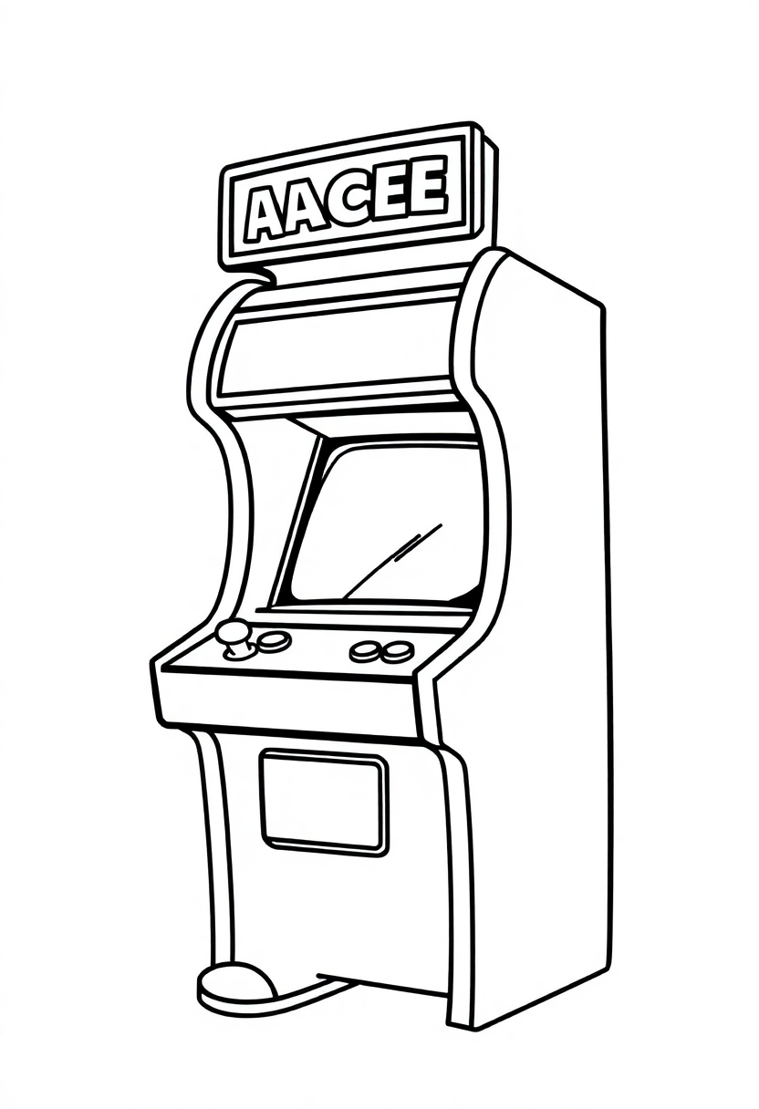 Classic Arcade Token coloring page, free printable