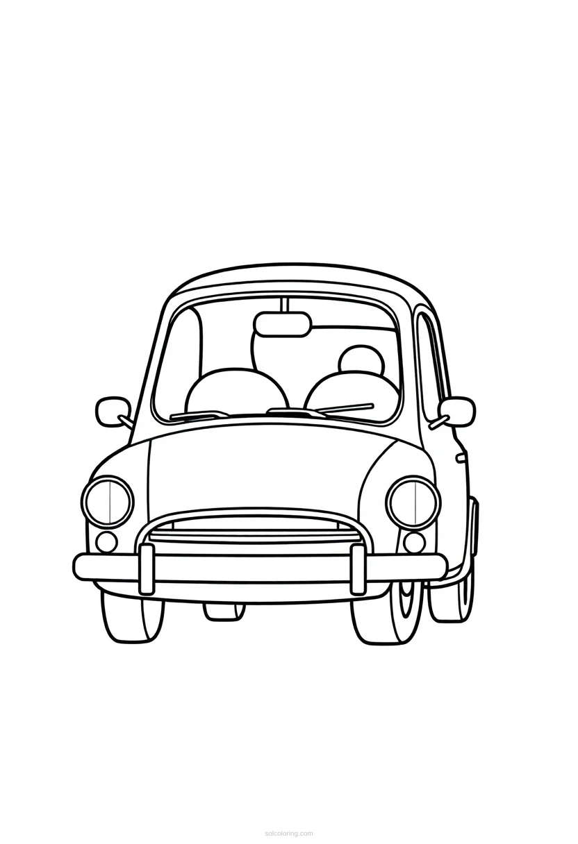 Classic Car Mandala coloring page for kids