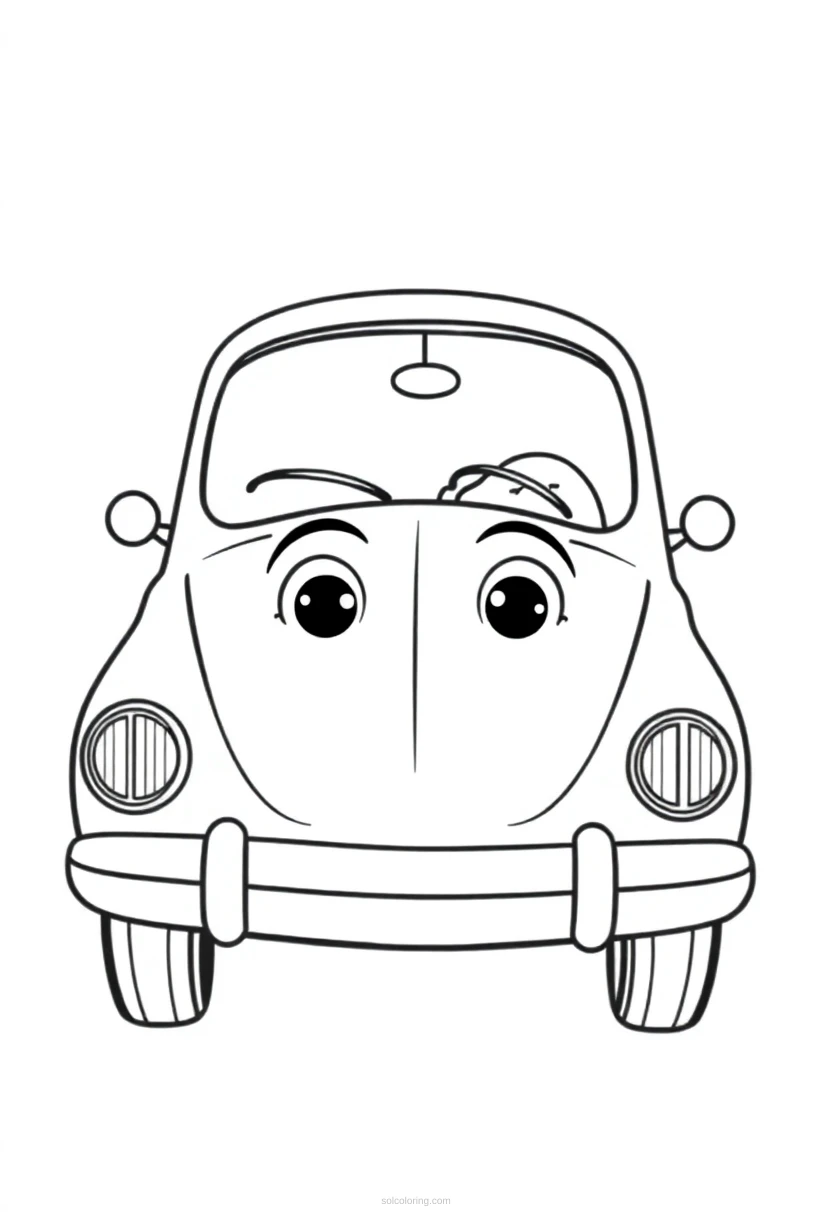 Classic Car Mandala coloring page for kids
