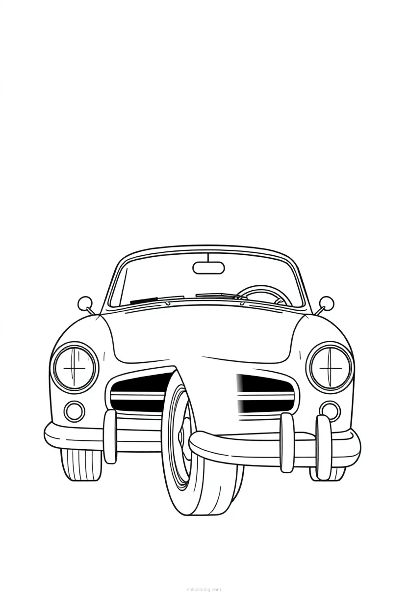 Classic Car Mandala coloring page for kids