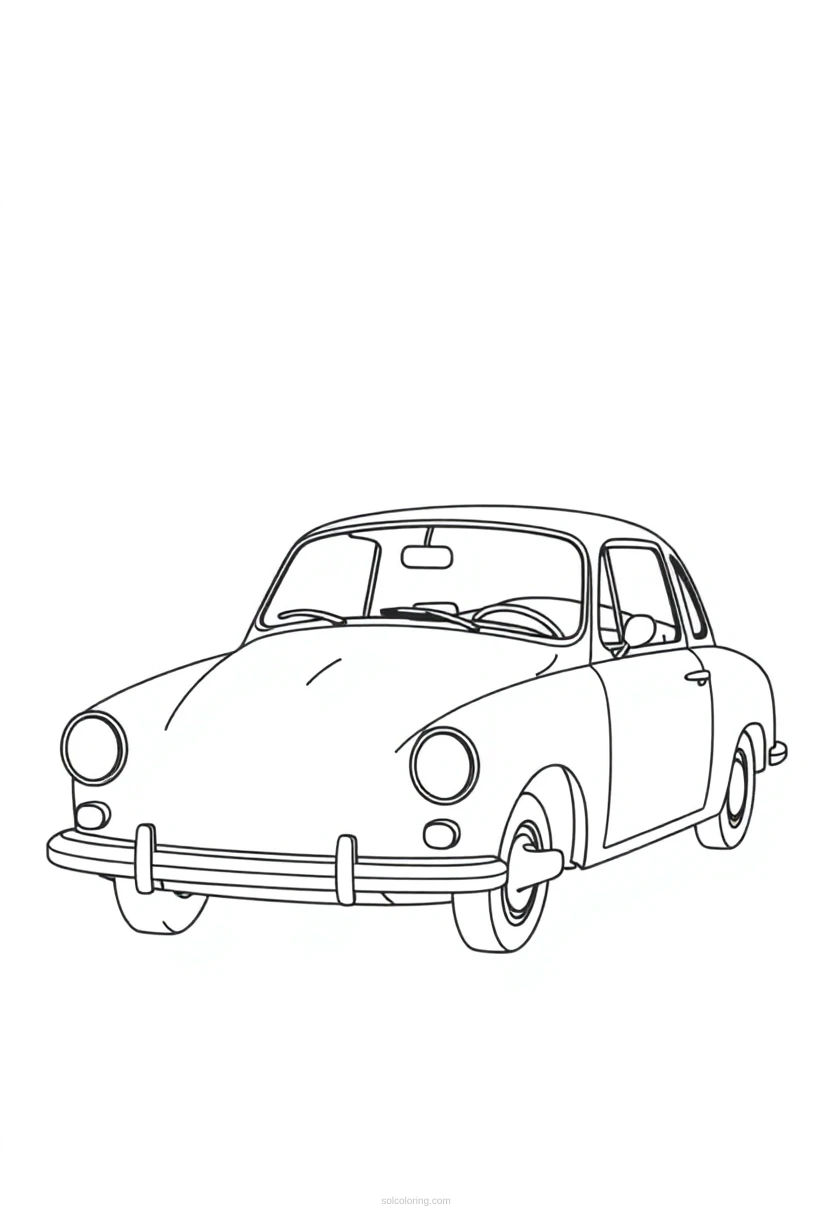 Classic Car Mandala coloring page for kids