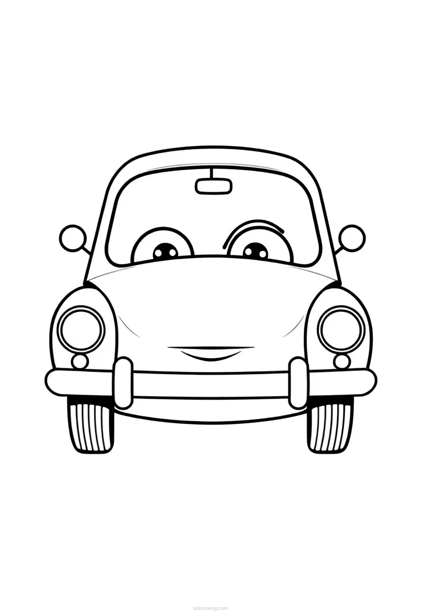 Classic Car Simple coloring page for kids