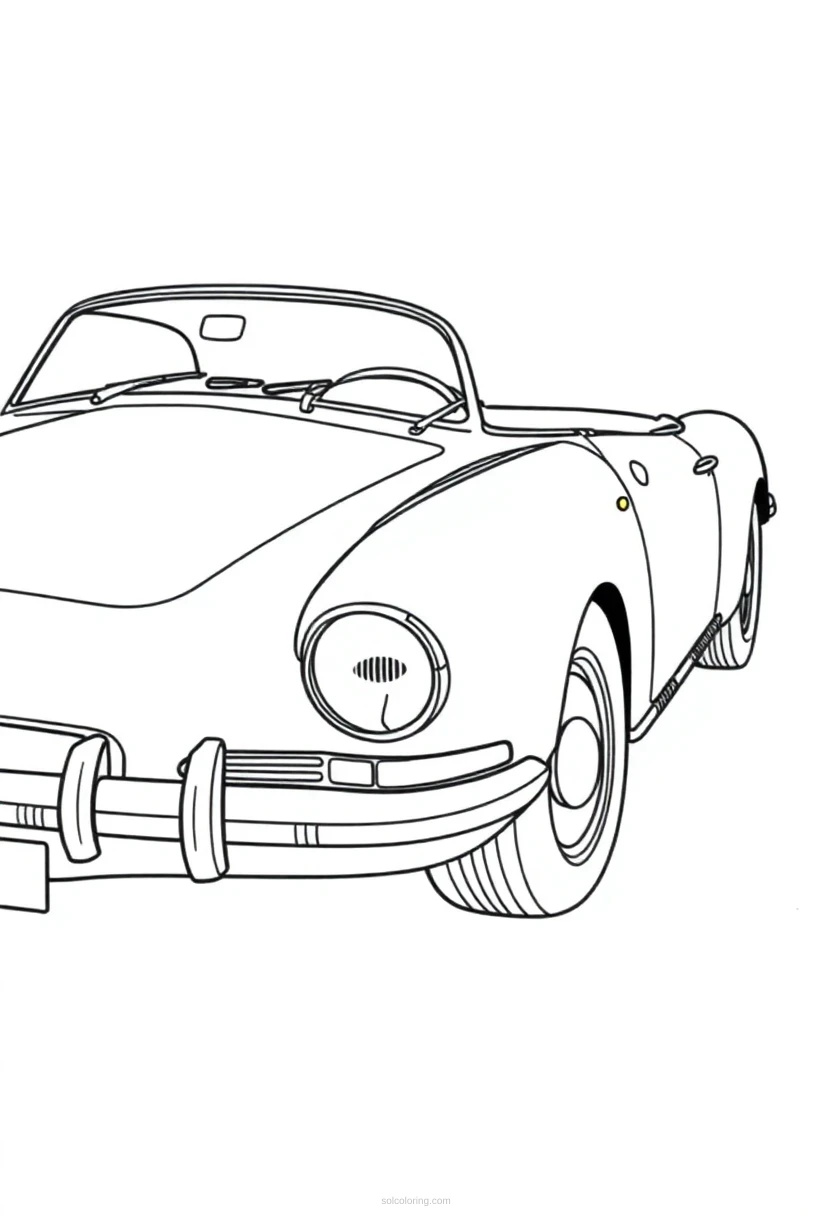 Classic Car Simple coloring page for kids