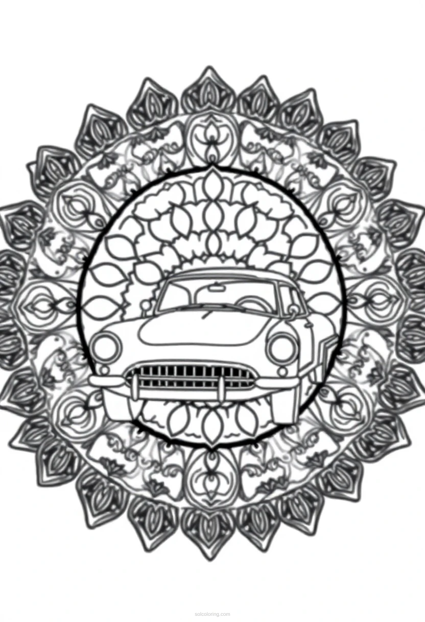 Classic Car Simple coloring page for kids
