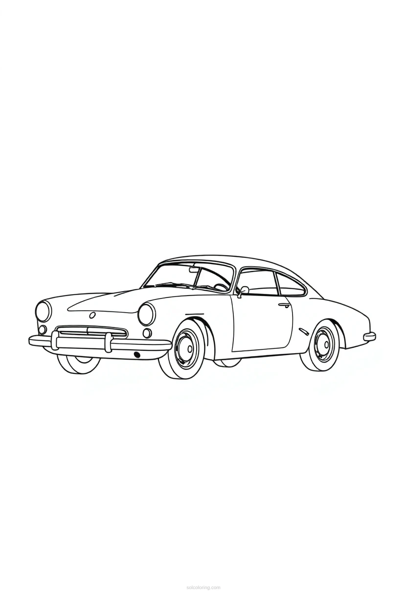 Classic Car Simple coloring page for kids