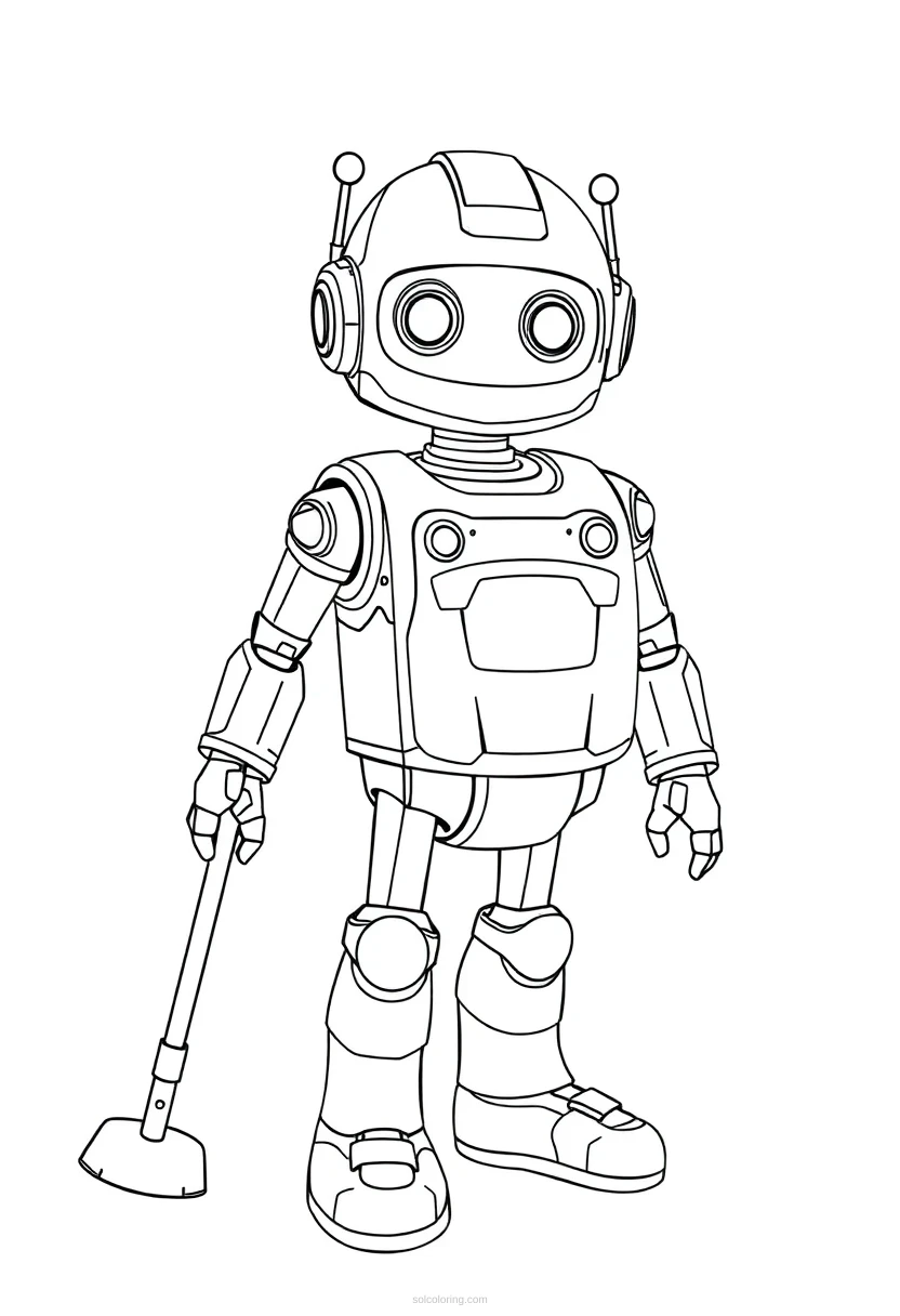 Cleaning Service Robot coloring page for kids