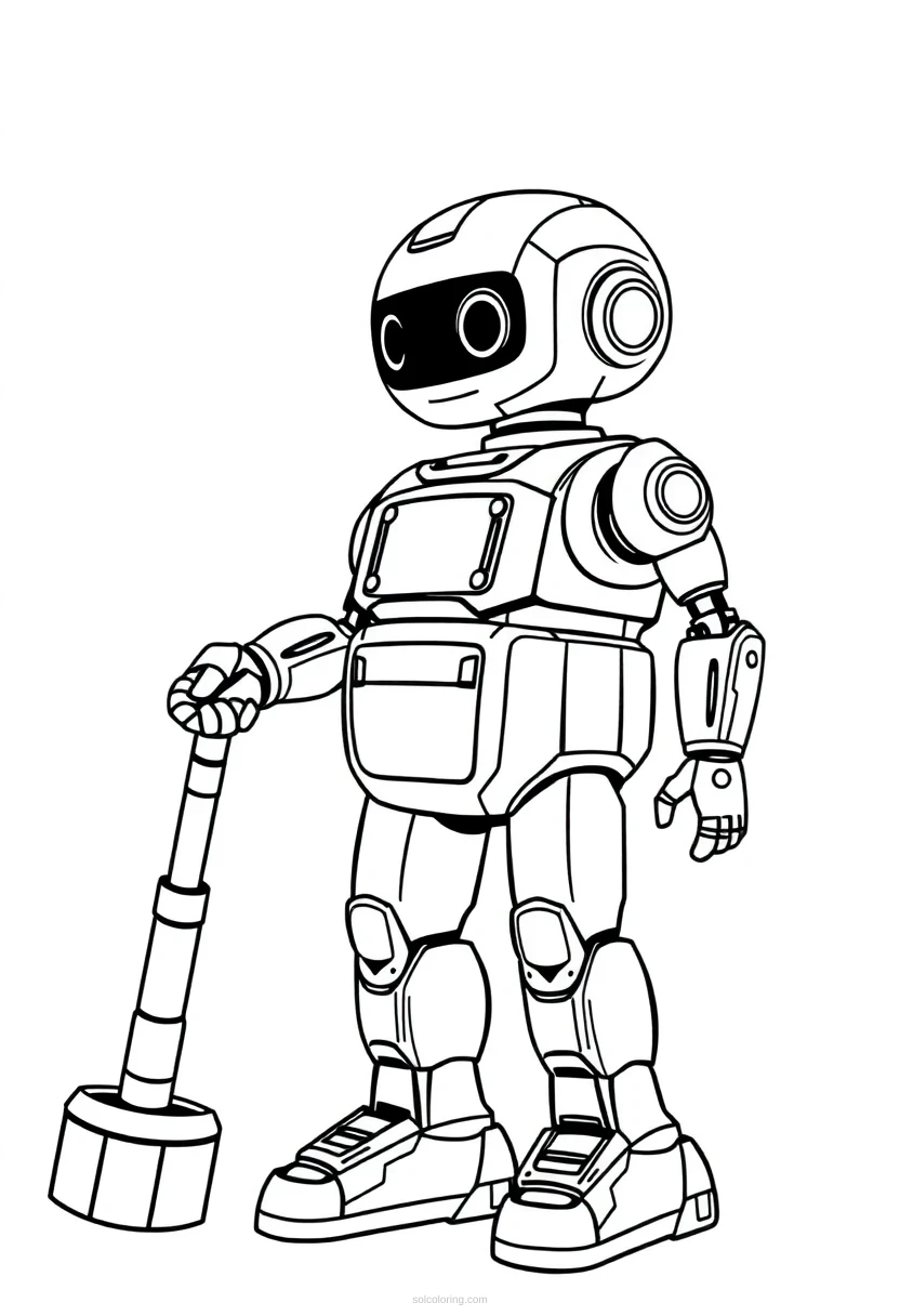 Cleaning Service Robot coloring page for kids