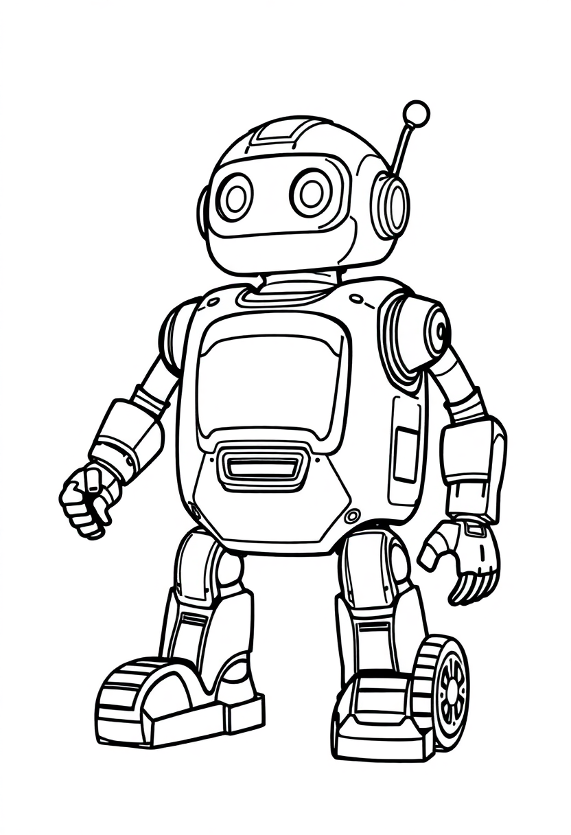 Cleaning Service Robot coloring pages