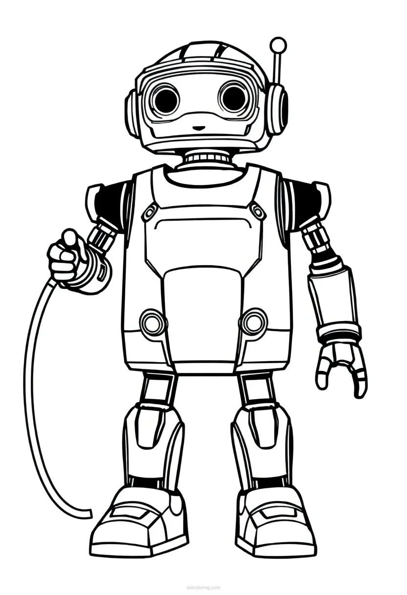Cleaning Service Robot coloring page for kids
