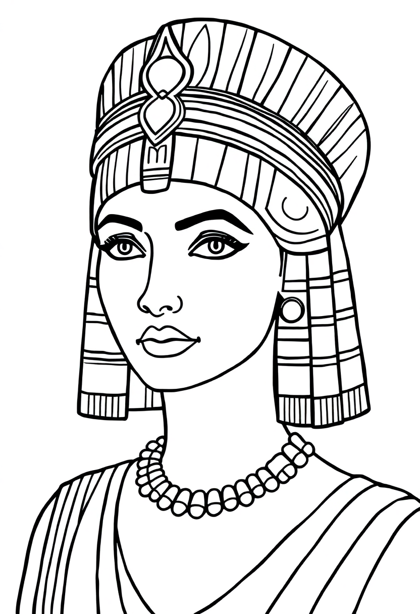 Cleopatra Egyptian Queen coloring page, free printable