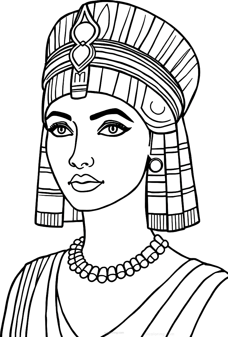 Cleopatra Egyptian Queen coloring page for kids
