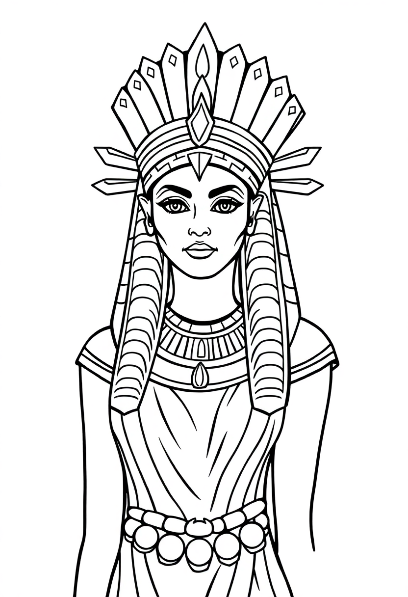 Cleopatra Egyptian Queen coloring page, free printable