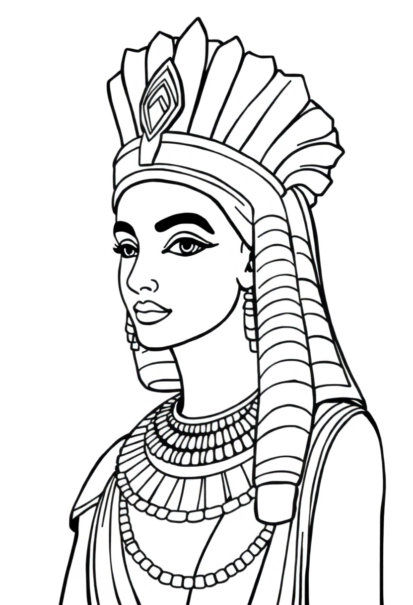 Cleopatra Egyptian Queen coloring page, free printable