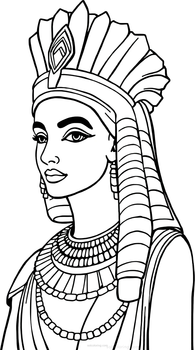 Cleopatra Egyptian Queen coloring page for kids