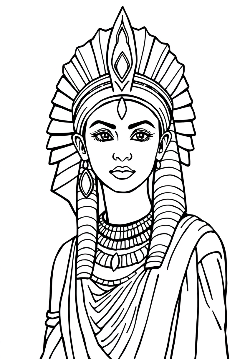 Cleopatra Egyptian Queen coloring page, free printable