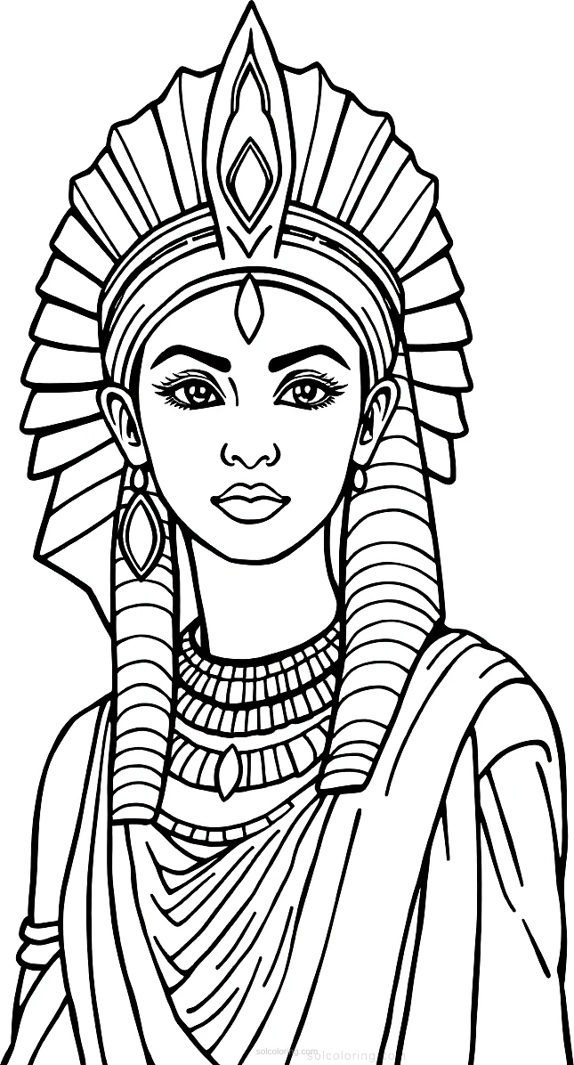Cleopatra Egyptian Queen coloring page for kids