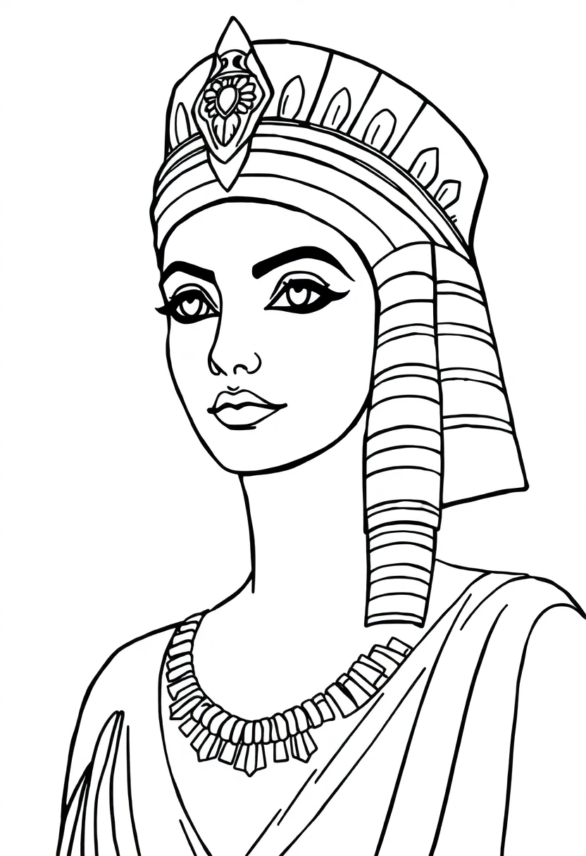 Cleopatra Queen of Egypt coloring page, free printable