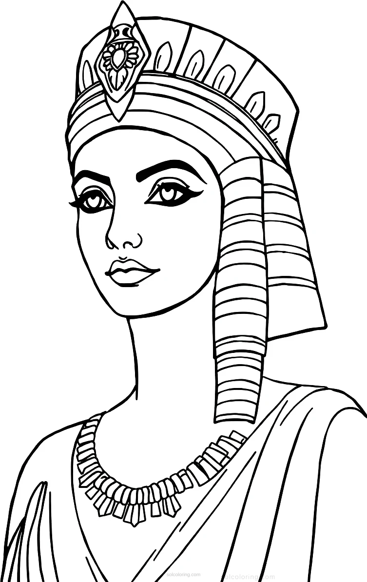 Cleopatra Queen of Egypt coloring page for kids