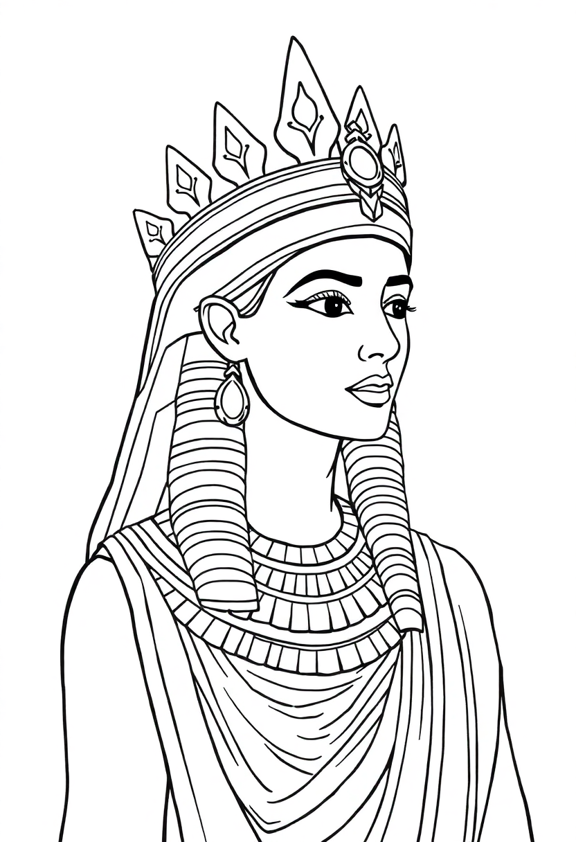Cleopatra Queen of Egypt coloring page, free printable