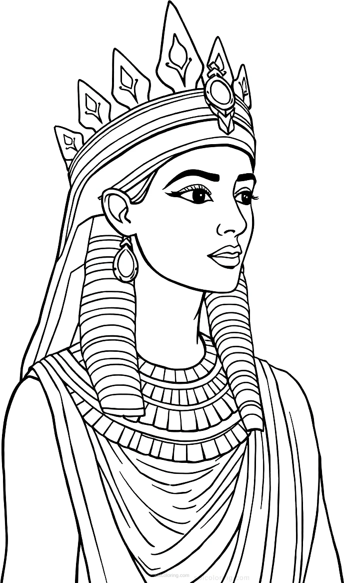 Cleopatra Queen of Egypt coloring page for kids