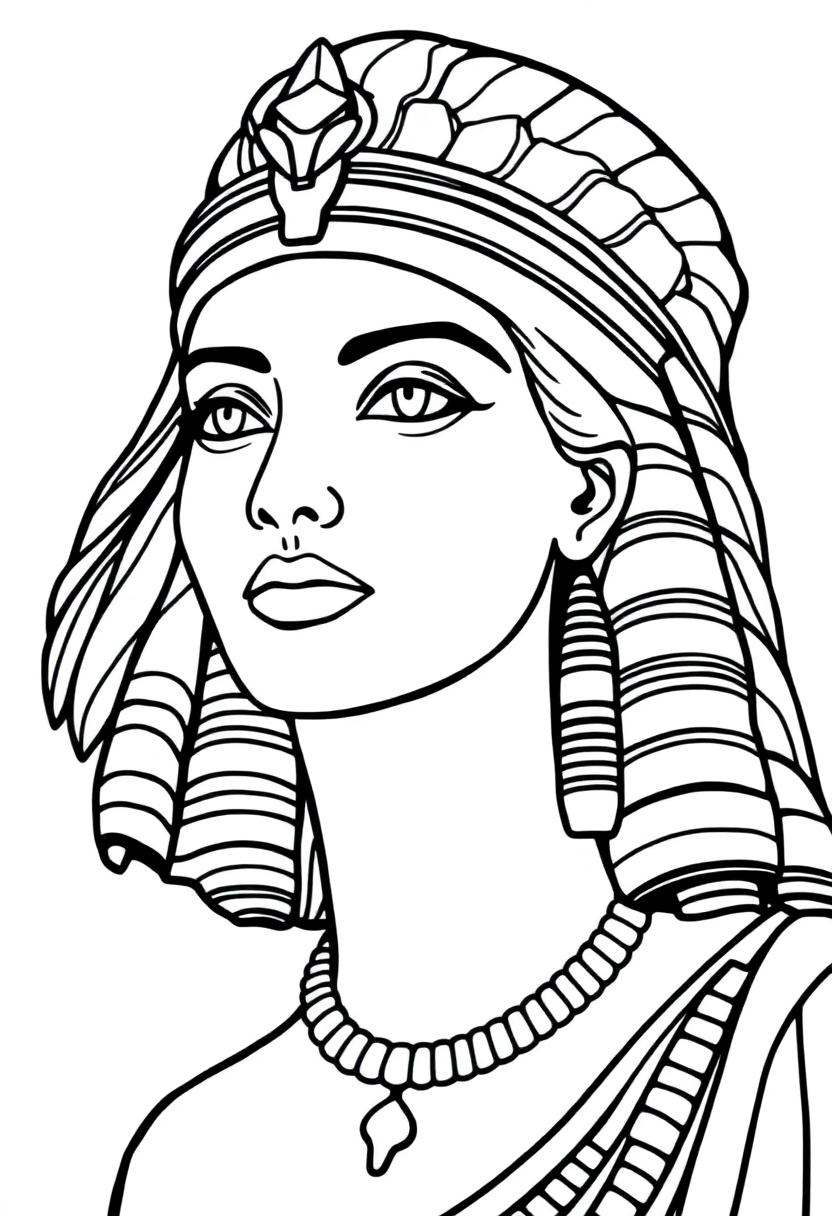 Cleopatra Queen of Egypt coloring page, free printable