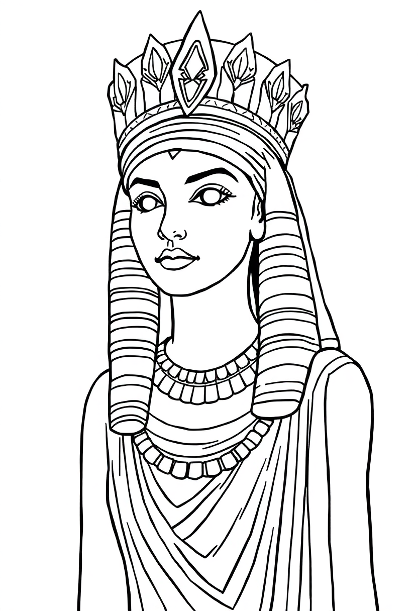 Cleopatra Queen of Egypt coloring page, free printable