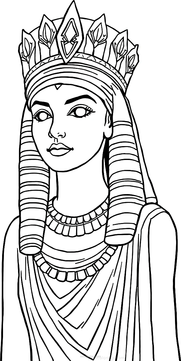 Cleopatra Queen of Egypt coloring page for kids