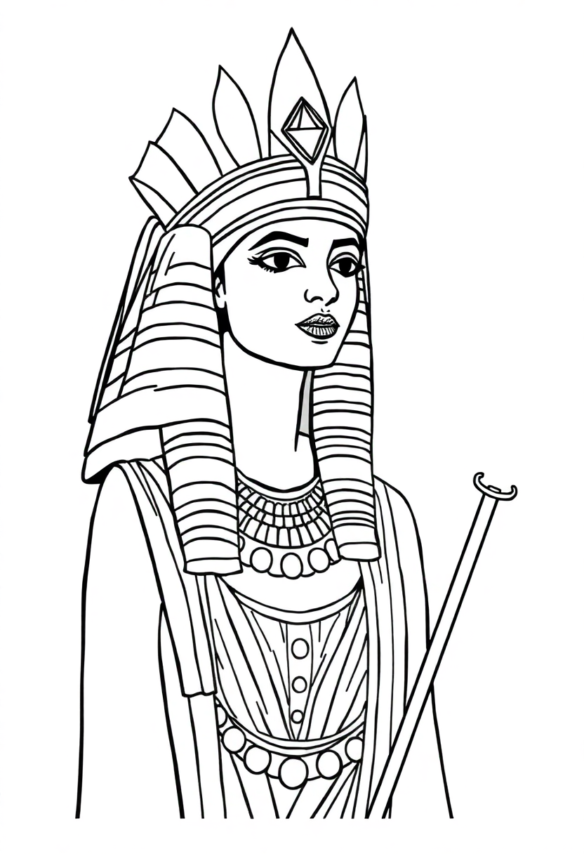 Cleopatra Queen of Egypt coloring page, free printable