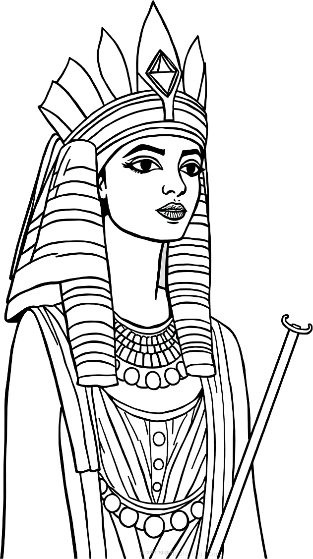 Cleopatra Queen of Egypt coloring page for kids