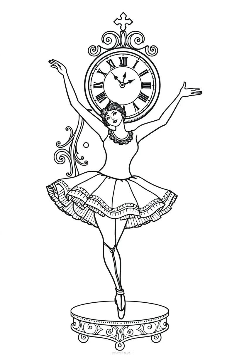 Clockwork Ballerina coloring page for kids