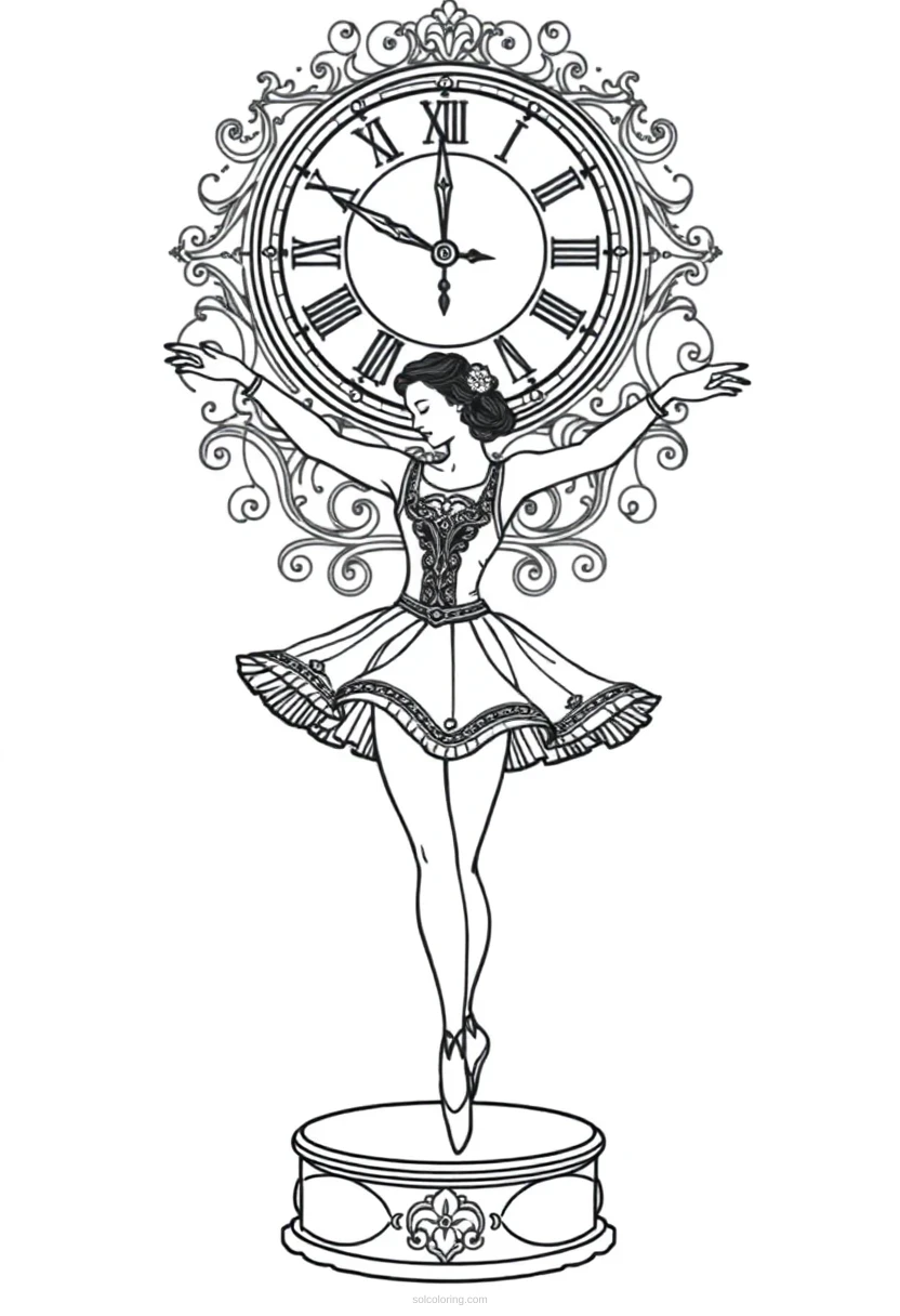 Clockwork Ballerina coloring page for kids