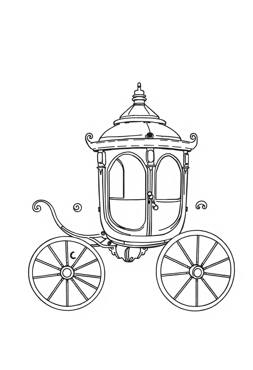Clockwork Carriage coloring page, free printable