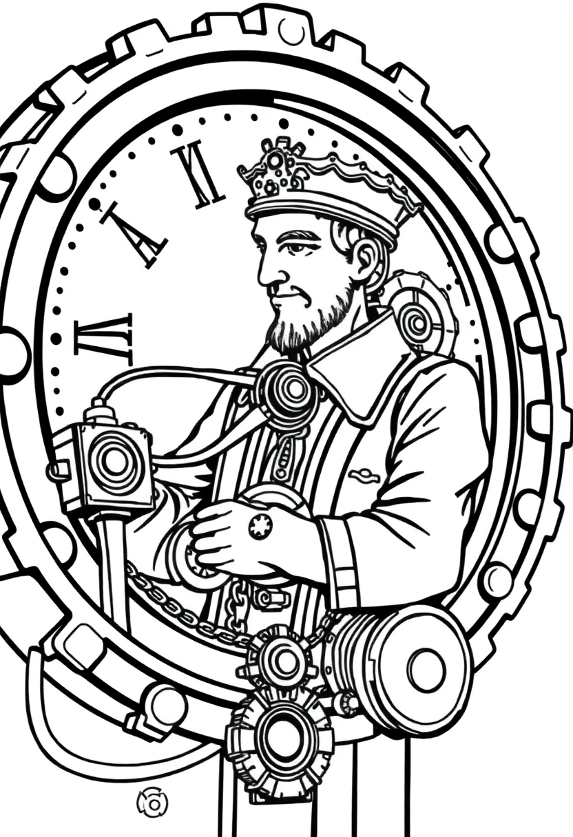 Clockwork Mechanic coloring page, free printable