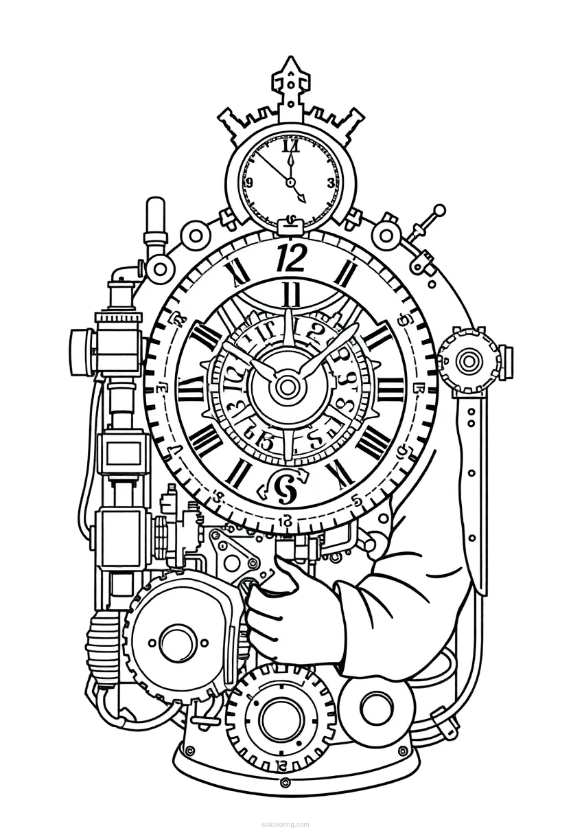 Clockwork Mechanic coloring page for kids