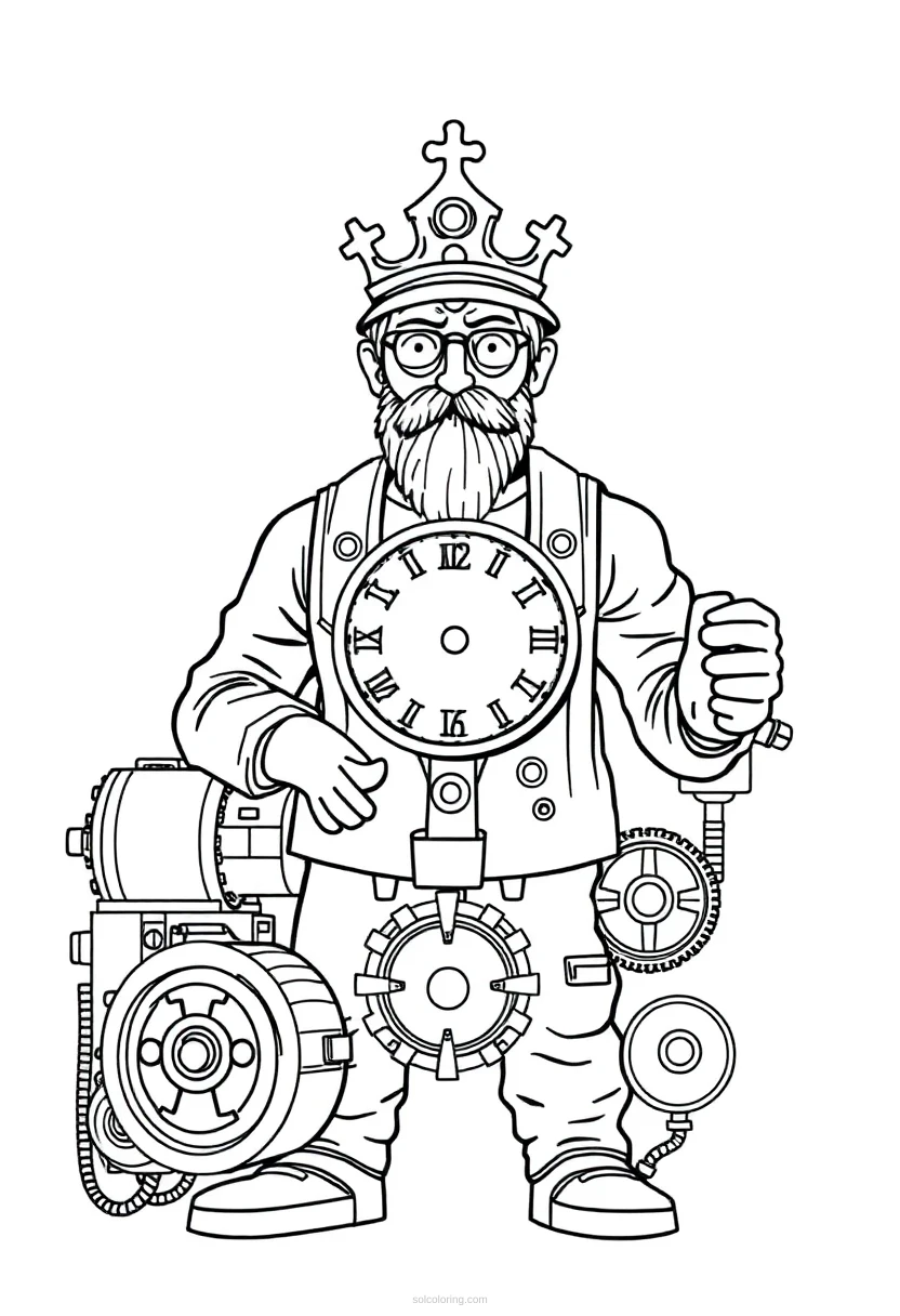Clockwork Mechanic coloring page for kids